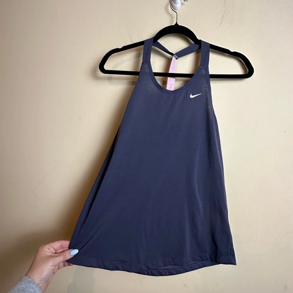 Nike Training Elastika Tank Top in Purple with Pink Accents Womens Size XS - Picture 5 of 16